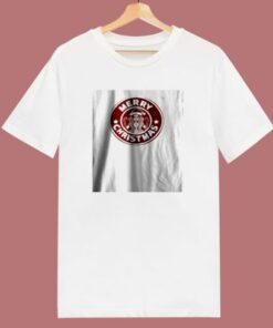 Star Bucks Marry Christmas 80s T Shirt 2