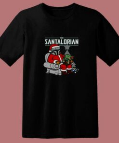Star Christmas Baby Yoda Mandalorian 80s T Shirt