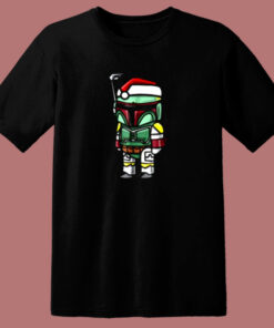 Star Wars Boba Santa Hat Cartoon Christmas 80s T Shirt 1