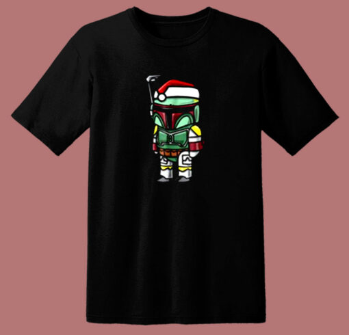 Star Wars Boba Santa Hat Cartoon Christmas 80s T Shirt