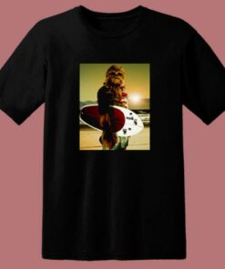 Star Wars Chewbacca Surfing Funny Cool 80s T Shirt