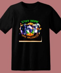 Stay Home Save Halloween Disney 80s T Shirt
