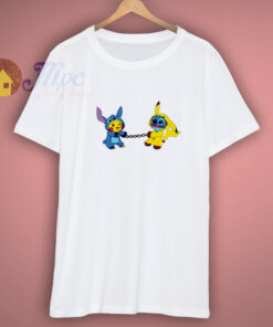 Stitch And Pikachu Best Friends Kids Shirt Stitch And Pikachu Best Friends Kids Shirt