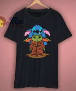 Stitch with Baby Yoda T Shirt 1 Stitch with Baby Yoda T Shirt 3