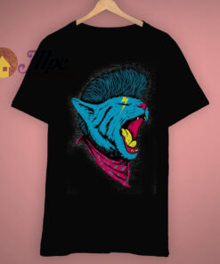 Street Punk Rock Music Mohawk Cat Face T Shirt 1