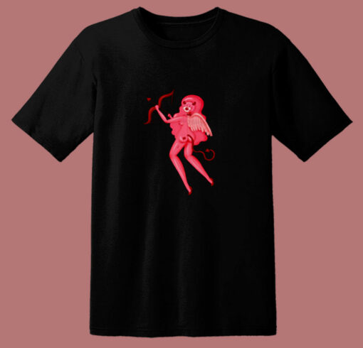 Stupid Cupid Black 80s T Shirt