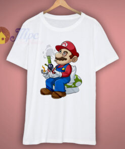 Super Mario Smoking Funny T Shirt