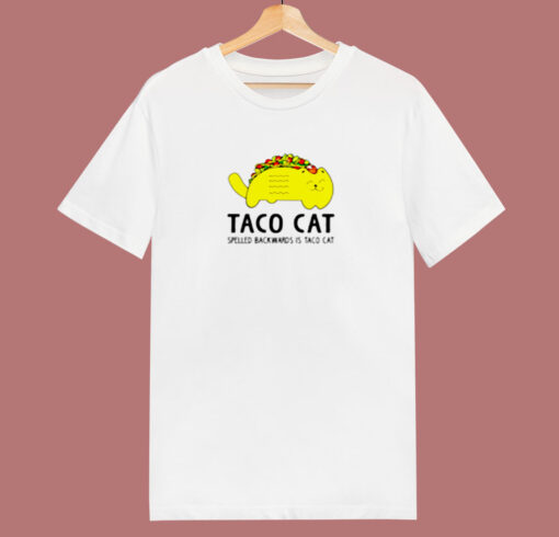 Taco Cat Spelled Backwards Is Toca Cat 80s T Shirt