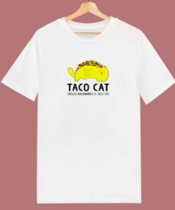 Taco Cat Spelled Backwards Is Toca Cat 80s T Shirt