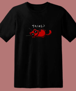 Tacos Funny Deadpool T Shirt Cat Spoof Marvel Comics 80s T Shirt 1
