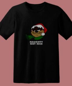 Tasmanian Devil Naughty Not Nice Christmas 80s T Shirt 2