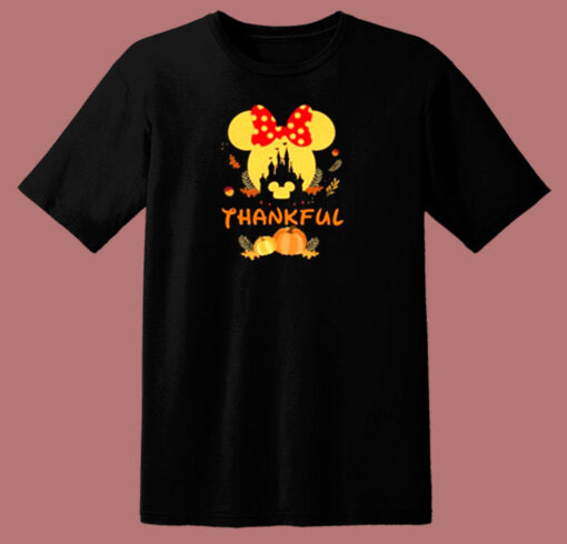 Thanksgiving Minnie Head With Black Castle Pumpkin 80s T Shirt