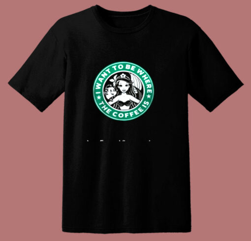 The Coffee Is The Little Mermaid Starbucks 80s T Shirt