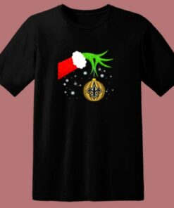 The Grinch Christmas Ornament New Orleans Saints 80s T Shirt