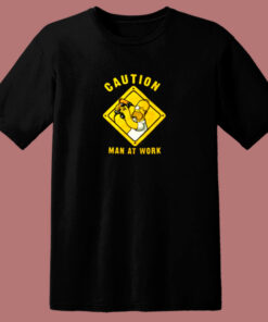 The Simpsons Homer Simpson Caution Man At Work 80s T Shirt 1