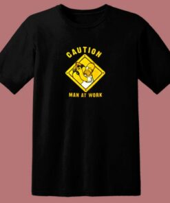The Simpsons Homer Simpson Caution Man At Work 80s T Shirt 1 The Simpsons Homer Simpson Caution Man At Work 80s T Shirt 2