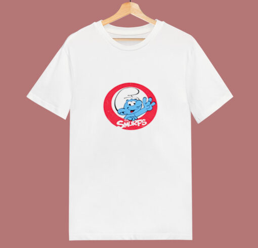 The Smurfs Smiling Circle Logo Image 80s T Shirt