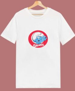 The Smurfs Smiling Circle Logo Image 80s T Shirt