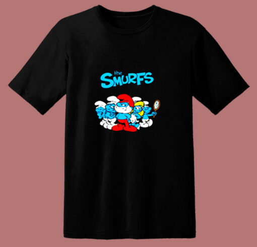 The Smurfs Tv Series Animated Poster 80s T Shirt