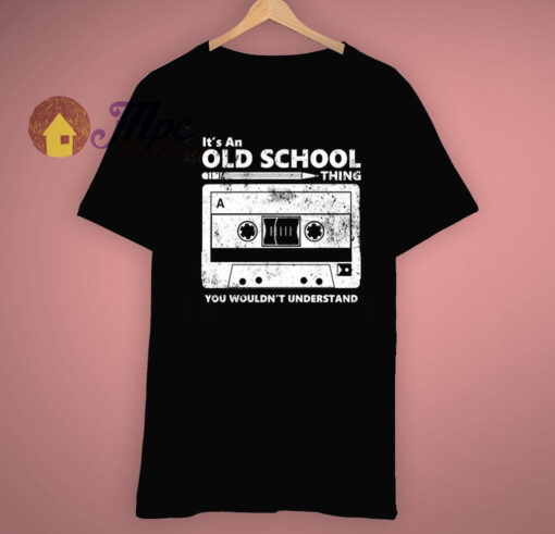 Throwback 80s Eighties Old School Cassette Tape Pencil Roll T Shirt