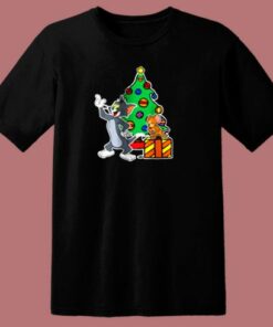 Tom And Jerry Playing Around Christmas 80s T Shirt 2
