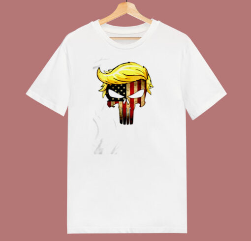 Trump Hair Skull 80s T Shirt