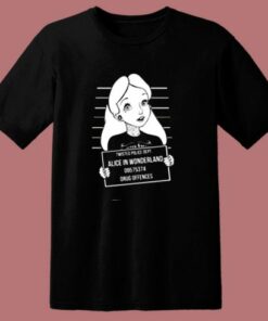 Twisted Punk Disney Alice In Wonderland Mugshot 80s T Shirt