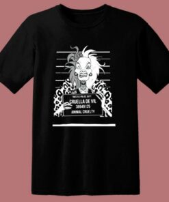 Twisted Punk Disney Cruella Mugshot 80s T Shirt