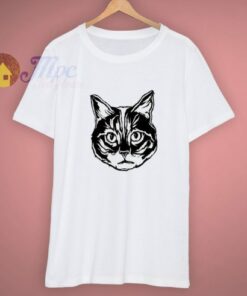 Two Colours Aesthetic Cat Head Cute T Shirt