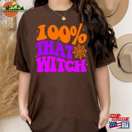 100 That Witch Shirt Funny Halloween Tee Retro Sweatshirt Classic