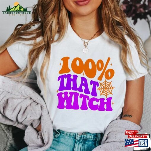 100 That Witch Shirt Funny Halloween Tee Retro Sweatshirt Classic