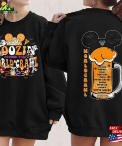 2 Sided Boozin’around The World Crawl Halloween Shirt Classic Hoodie