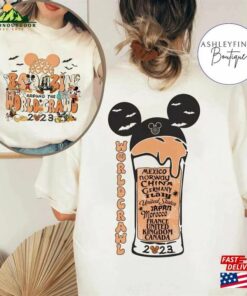 2 Sided Boozin’around The World Crawl Halloween Shirt Classic Sweatshirt
