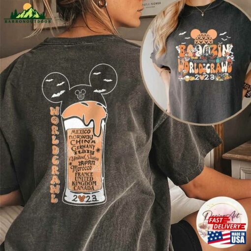 2 Sided Boozin’around The World Crawl Halloween Shirt T-Shirt Hoodie