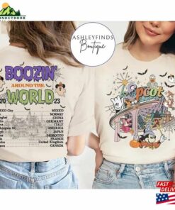 2 Sided Epcot World Tour Halloween Shirt Boozin Around The 2023 Sweatshirt Classic