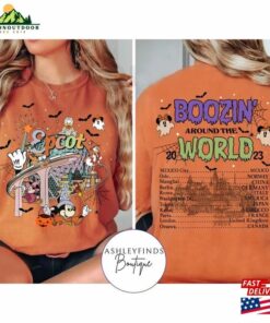 2 Sided Epcot World Tour Halloween Shirt Boozin Around The 2023 Sweatshirt Classic