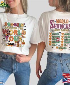 2 Sided Epcot World Tour Halloween Shirt Boozin Around The 2023 Unisex Hoodie