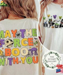 2 Sided Star Wars Halloween Shirt May The Force Boo With You Skeleton Unisex Sweatshirt