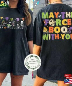 2 Sided Star Wars Halloween Shirt May The Force Boo With You Skeleton Unisex Sweatshirt