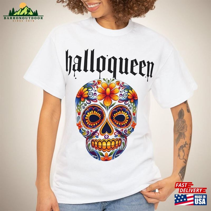 2023 Halloqueen Tee Women Colorful Skull Halloween T-Shirt Vintage Gothic Casual Outfit Cotton Shirts Unisex Sweatshirt 2023 Halloqueen Tee Women Colorful Skull Halloween T-Shirt Vintage Gothic Casual Outfit Cotton Shirts Unisex Sweatshirt