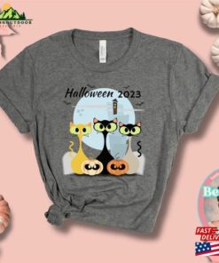 Adult Halloween 2023 Cats And Pumpkins Unisex Jersey Short Sleeve Tee Classic Hoodie