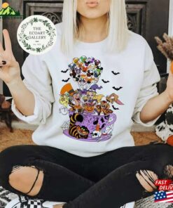 Alice In Wonderland Halloween Shirt Tea Cup Mickey Balloon T-Shirt Sweatshirt