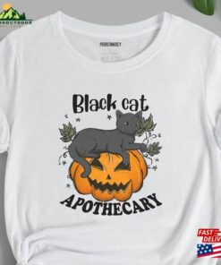 Apothecary Black Cat T-Shirt Halloween Sweatshirt Sweater Unisex Hoodie