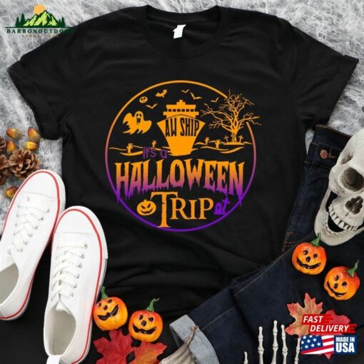 Aw Ship It’s A Cruise Halloween Trip 2023 Shirt Spooky Season T Hoodie Unisex