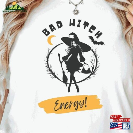 Bad Witch Energy Halloween Graphic Tee 2023 Shirt Funny Classic Unisex