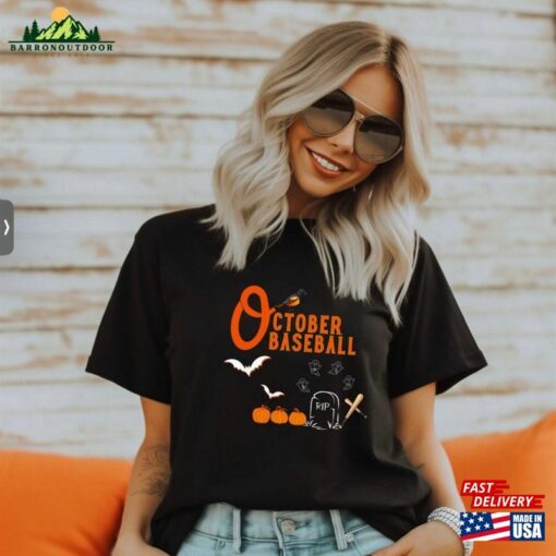 Baltimore Orioles Celebratory October Baseball Tshirt Rip Al East Casual Athletic Shirt Classic T-Shirt