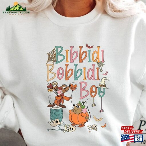 Bibbidi Bobbidi Boo Halloween Hoodie Retro Jaq And Gus T-Shirt Pumpkin Sweatshirt