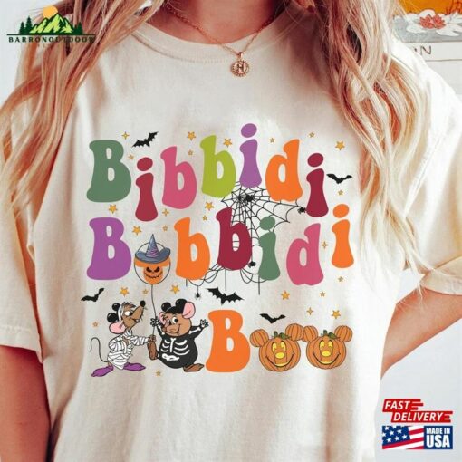 Bibbidi Bobbidi Boo Halloween Shirt Jaq And Gus Mickey Pumpkin Hoodie T-Shirt