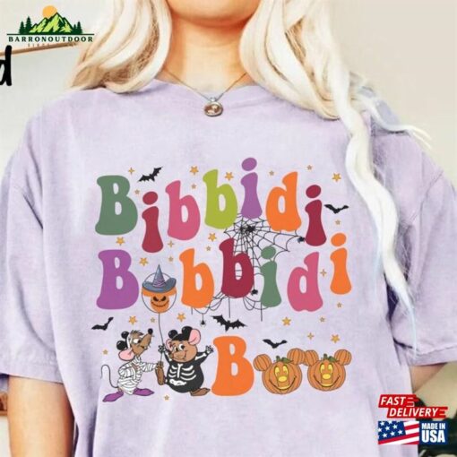 Bibbidi Bobbidi Boo Halloween Shirt Jaq And Gus Mickey Pumpkin Hoodie T-Shirt