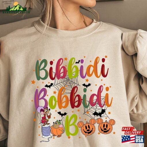 Bibbidi Bobbidi Boo Halloween Shirt Jaq And Gus Sweatshirt Disney Cinderrella Hoodie Unisex